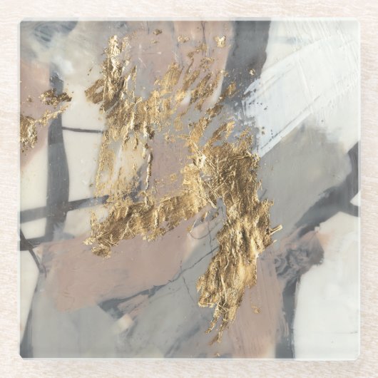 ゴールデン赤面 ガラスコースター (正面)