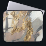 ゴールデン赤面 ラップトップスリーブ<br><div class="desc">ゴールデン赤面II by Jennifer Goldberger.グレーとピンクがかった色調がニュートラルな背景にブラシ付けされている特徴。金箔はデザイン。</div>