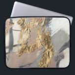 ゴールデン赤面 ラップトップスリーブ<br><div class="desc">ゴールデン赤面II by Jennifer Goldberger.グレーとピンクがかった色調がニュートラルな背景にブラシ付けされている特徴。金箔はデザイン。</div>