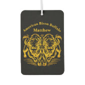 ゴールデン走バイソンの夕日の平野を横切る カーエアーフレッシュナー (正面)