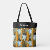 ゴールデン踊り雪だるまクリスマスラージクリスマスS トートバッグ (裏面)