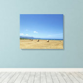 ゴールデン転がオブヘイと深いブルーシーデザイン キャンバスプリント (インサイチュ (ウッドフロア))