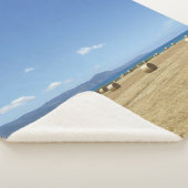 ゴールデン転がオブヘイと深いブルーシーデザイン シェルパブランケット (3/4)