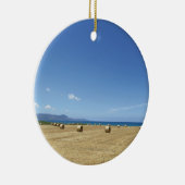 ゴールデン転がオブヘイと深いブルーシーデザイン セラミックオーナメント (右)