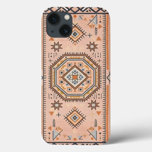 ゴールデン迷宮 - モダンモロッコの幾何学模様 Case-Mate iPhoneケース (裏面)