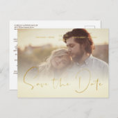 ゴールデン透明効果エレガントフォト結婚ズ ポストカード (正面/裏面)