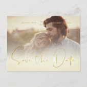 ゴールデン透明効果エレガントフォト結婚ズ ポストカード (正面)