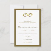 ゴールデン金ゴールドインフィニティハンドクラスプモノ結婚グラムズ 出欠カード (正面)