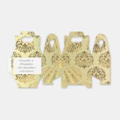 ゴールデン金ゴールドダマスクのパタ結婚ーン フェイバーボックス (折り畳みなし)