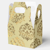 ゴールデン金ゴールドダマスクのパタ結婚ーン フェイバーボックス (オープン)