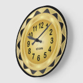ゴールデン金ゴールドデザイン ラージ壁時計 (傾斜)