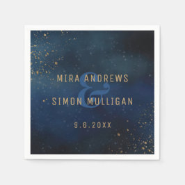 ゴールデン銀河系ウェディングシャワー スタンダードカクテルナプキン