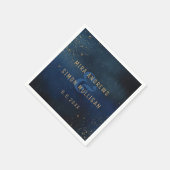 ゴールデン銀河系ウェディングシャワー スタンダードカクテルナプキン (角)