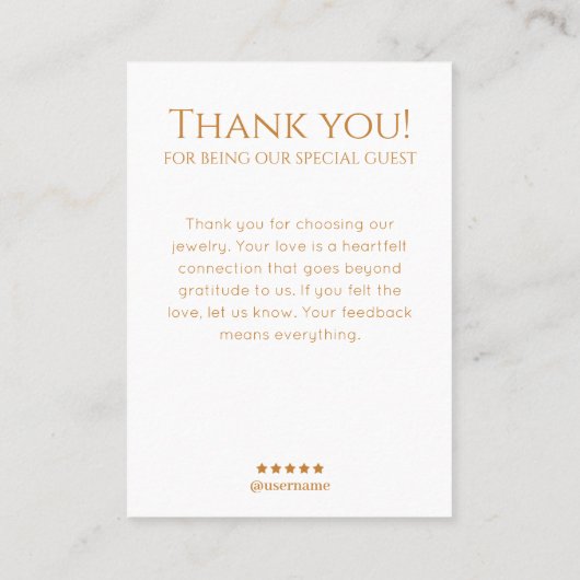 ゴールデン銀河系ジュエリー表示 名刺 (裏面)