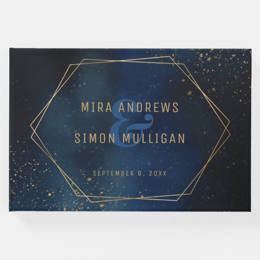 ゴールデン銀河系結婚式招待状 ゲストブック (正面)