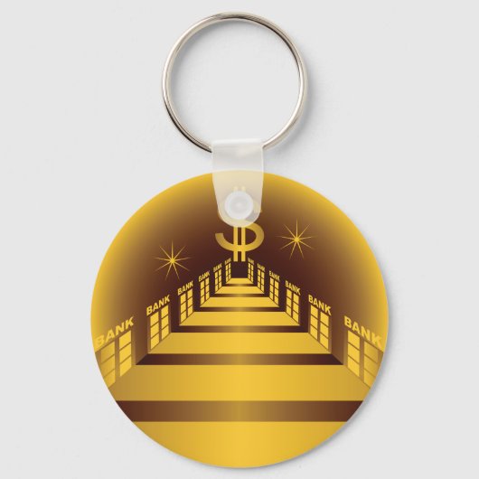 ゴールデン銀行回廊ド白熱［赤熱］光を放つルファイナンス キーホルダー (正面)