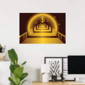 ゴールデン銀行回廊ド白熱［赤熱］光を放つルファイナンス ポスター (ホームオフィス)