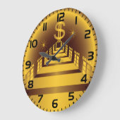 ゴールデン銀行回廊ド白熱［赤熱］光を放つルファイナンス ラージ壁時計 (傾斜)