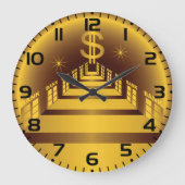 ゴールデン銀行回廊ド白熱［赤熱］光を放つルファイナンス ラージ壁時計 (正面)