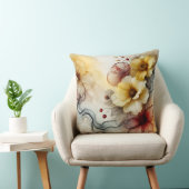 "ゴールデン開花エレガンス：抽象芸術フローラセレニティ" クッション (椅子)