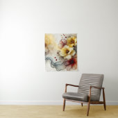 "ゴールデン開花エレガンス:抽象芸術フローラセレニティ" タペストリー (インサイチュ)
