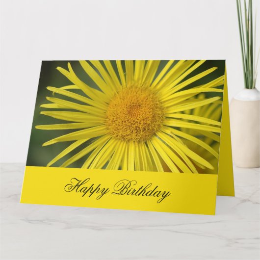 ゴールデン開花エレガント誕生日カード カード (正面)