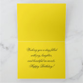 ゴールデン開花エレガント誕生日カード カード (内部)