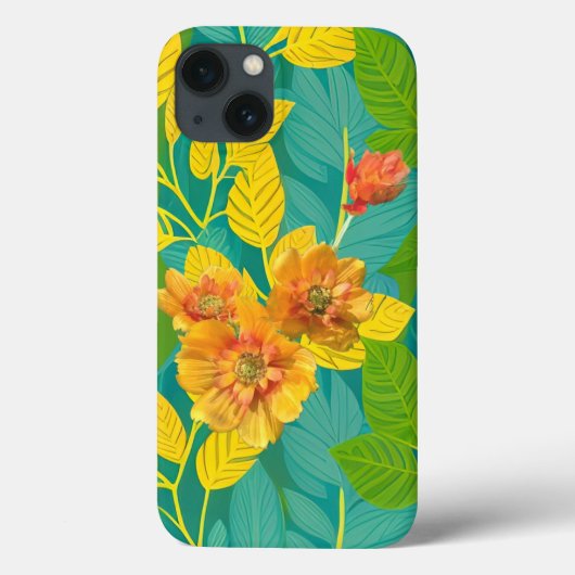 ゴールデン開花オングリーンリーフ Case-Mate iPhoneケース (裏面)
