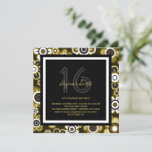 ゴールデン開花シックスウィート16バースデーパーティー招待状 招待状 (スタンド正面)