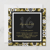 ゴールデン開花シックスウィート16バースデーパーティー招待状 招待状 (正面)