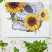 ゴールデン開花スカル キッチンタオル (折り畳み)