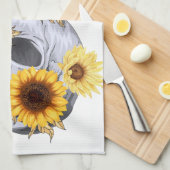 ゴールデン開花スカル キッチンタオル (四つ折り)