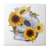 ゴールデン開花スカル タイル (正面)