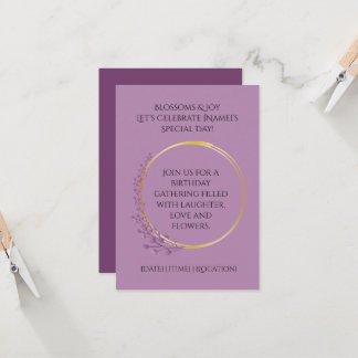 ゴールデン開花バースデーパーティー 招待状