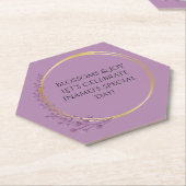 ゴールデン開花フローラエレガントバースデーパーティー ペーパーコースター (アングル)