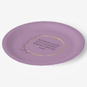 ゴールデン開花フローラエレガントバースデーパーティー ペーパープレート (アングル)