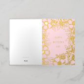 ゴールデン開花マザーズ日箔グリーティングカード 箔グリーティングカード (外側レイダウン)
