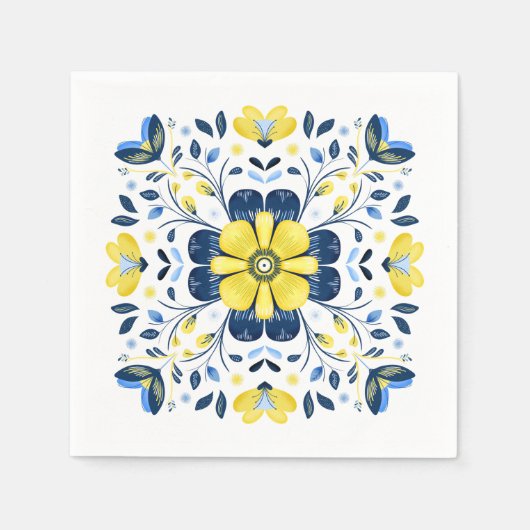 ゴールデン開花調和 スタンダードカクテルナプキン (正面)