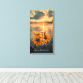 ゴールデン開花：素敵なヒマワリ キャンバスプリント (インサイチュ (ウッドフロア))