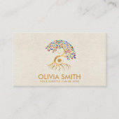 ゴールデン陰陽ツリー – カラフル 名刺 (正面)