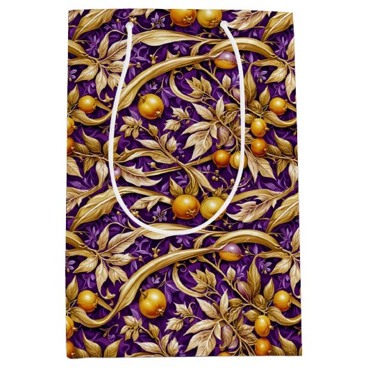 ゴールデン離れとザクロ紫 ミディアムペーパーバッグ (正面)