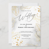ゴールデン離れエレガントウェディング招待状 招待状 (正面)