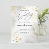 ゴールデン離れエレガントウェディング招待状 招待状 (スタンド正面)