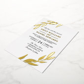 ゴールデン離れフォイル金ゴールド結婚リーフ 箔招待状 (回転した状態)