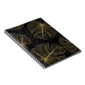 ゴールデン離れモンステラのフローラ、ロマンチックなシームレス。 ノートブック (右側)