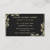 ゴールデン離れ金ゴールド文字ブラックプロフェッショナル 名刺 (裏面)