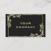 ゴールデン離れ金ゴールド文字ブラックプロフェッショナル 名刺 (正面)