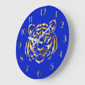 ゴールデン顔タイガーウォールクロック ラージ壁時計 (傾斜)