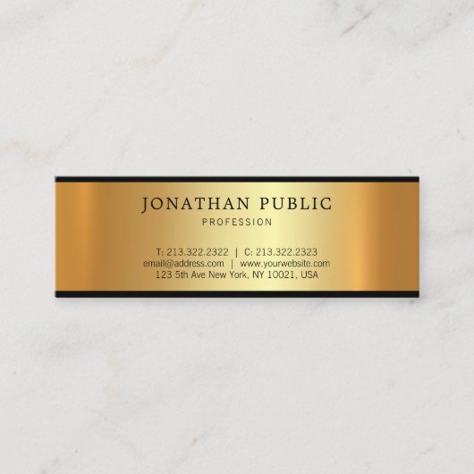 ゴールデン魅力的デザイングモダンラマラープレーン スキニー名刺 (正面)