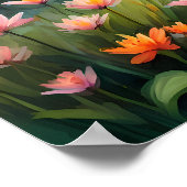 ゴールデン鮮やかサンセットオーバートランクルレイク ポスター (角)